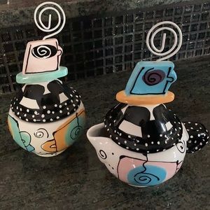 Sugar and creamer set handmade purchased at a show